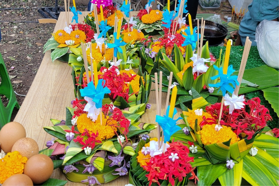 Loy Krathong Offerings ready to buy and place in the river