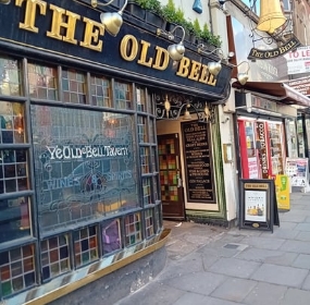 Outside of the olde bell tavern