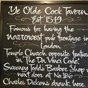 History of old cock tavern