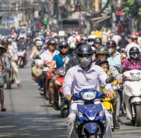 Busy traffic scene