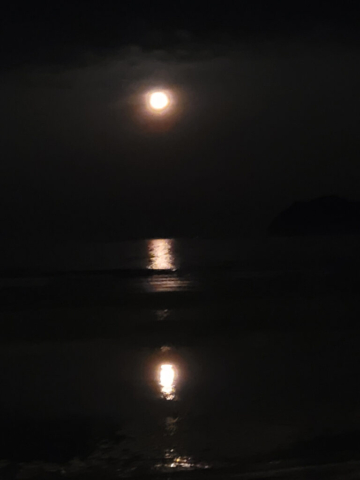 Full moon reflecting on the sea