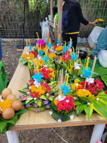 Colourful Loy Krathong offerings