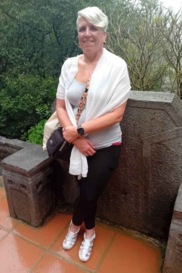 Jen at the top of the 3 temples