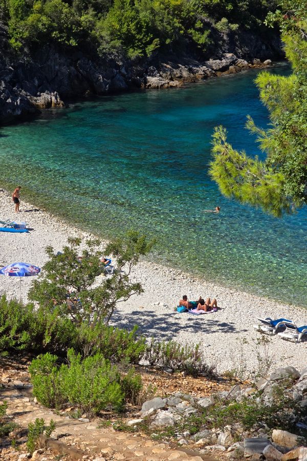 View down to the beach
