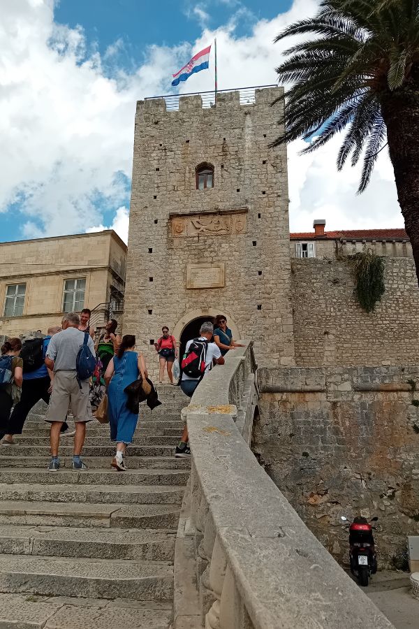 Steps up into the old town of Korcula