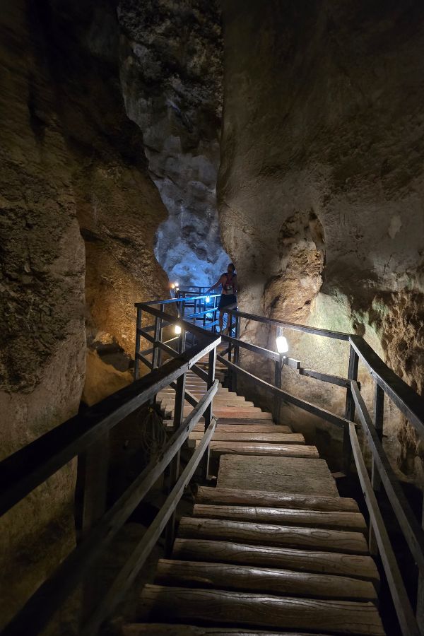 The walkway around the cave