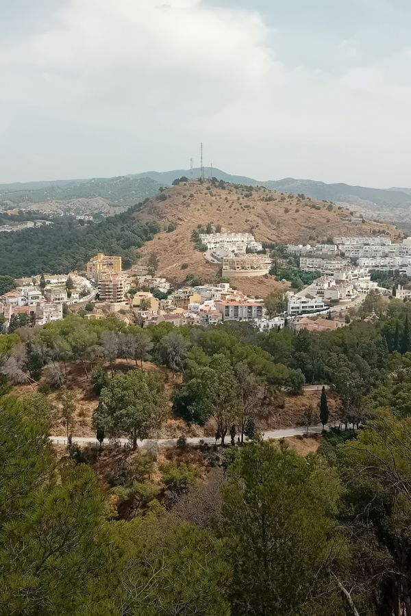 View to one of the pretty white washed villages from the castle