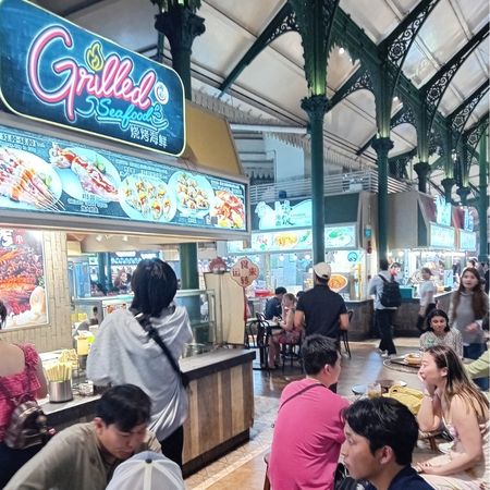 One of the mny food stalls inside 