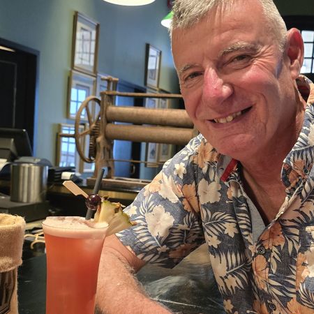 Ben with an original Singapore Sling $44SGD exc taxes 